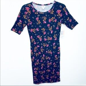 NEW LuLaRoe Julia Black Floral Print Dress